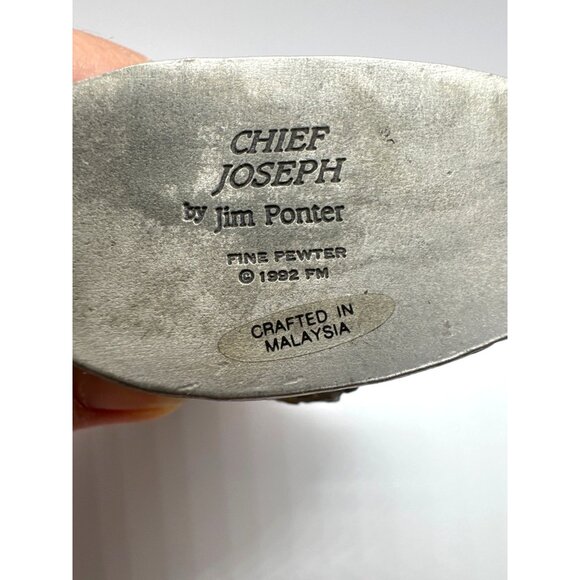 Franklin Mint Chief Joseph Pewter Sculpture by Jim Ponter 1982 Box Booklet Vinta - Picture 5 of 16